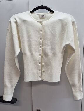 Wilfred Cream Cropped Button-Front Cardigan